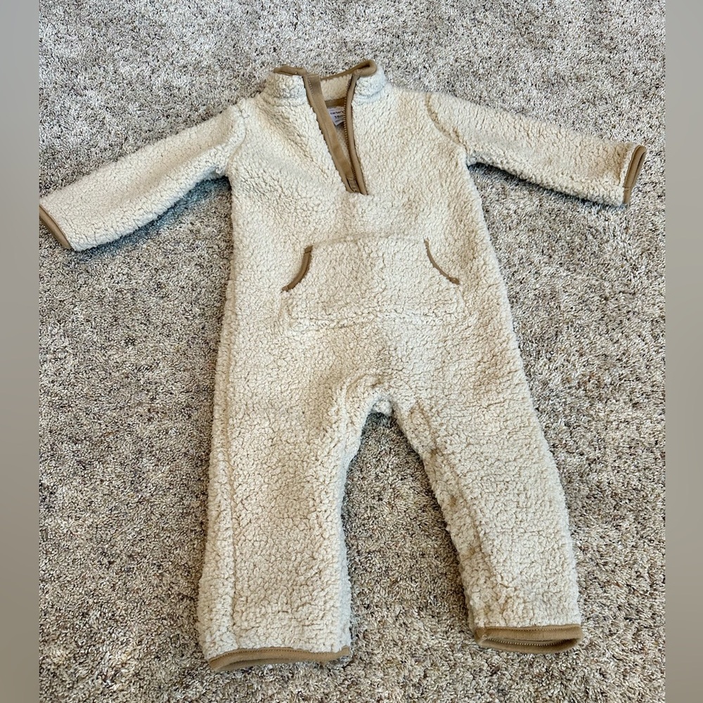 👶18 Month Carter’s Tan Sherpa one piece